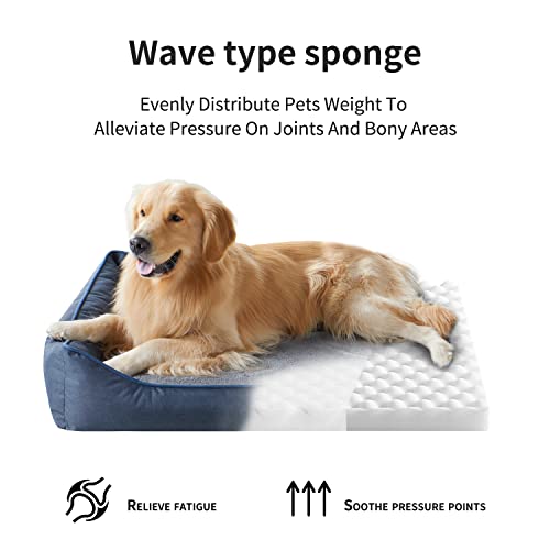 Tidore Orthopedic Dog Beds for Small Dogs, Durable Egg Crate Foam Sofa Dog Bed with Washable Removable Cover, Waterproof Lining, Pet Bed for Medium Dogs, Navy by Tidore - Image 5