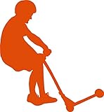 Scooter Tail Whip - 5 Inches - for Cars, Trucks, Windows, Laptops, Tablets - Outdoor-Grade 2.5mil Thick Vinyl - Orange