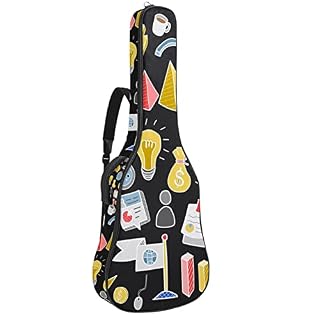 Housse imperméable pour guitare acoustique avec double bandoulière et poche Motif arbre de Noël, Multicolor 09, 42.9×16… - Les Beatles, Paul McCartney, John Lennon, RIngo Starr, George Harrison