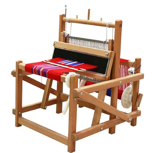 Weaving Loom Kit - DIY Wooden Hand-Knitting Frame with Mixed Yarns for Beginners and Adults - Foldable Art Craft Kit