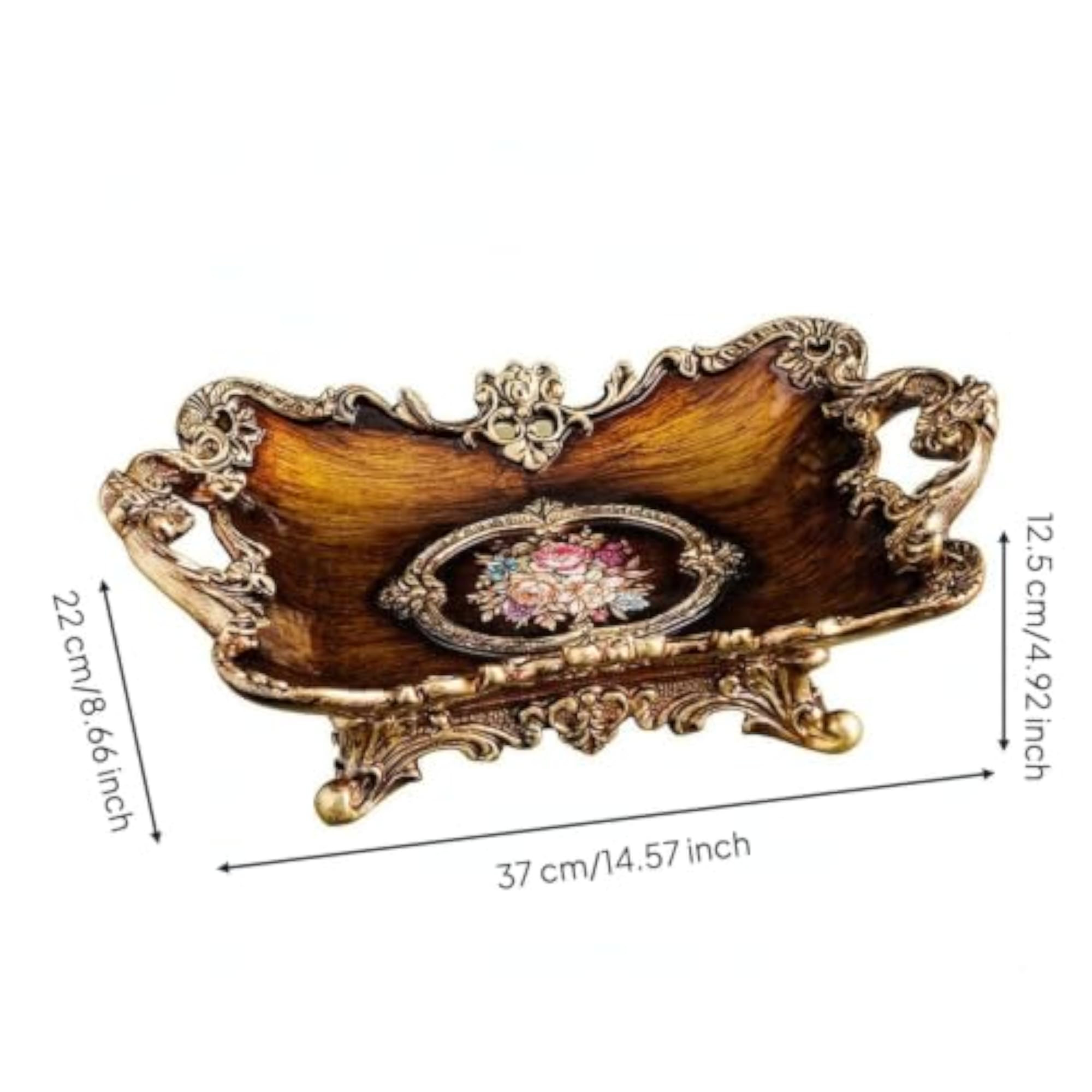 Hand-Painted Decorative Holder Ornate Resin Fruit Holder