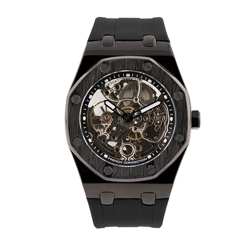 French Connection Stellar | Skeleton Dial | Silicone Strap | Automatic Watch for Men - FCK2BB