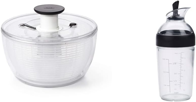OXO Good Grips Large Salad Spinner + Little Salad Dressing Shaker Bundle