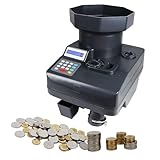ERICAT Portable Coin Counter, 2300pcs/minCoin Counter Machine with LED Display Screen, 3000pcs Large Capacity and 7 Digits Count Display, Counting Range Up to 1~9999, for Shop, Bank and Bus Stations