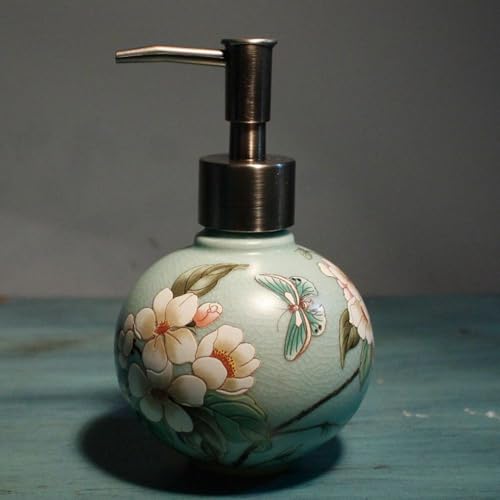 Handmade Ceramic Soap Dispenser for Bathroom Kitchen Shower Round Ball