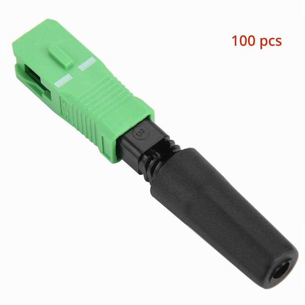Kit de Connecteur Fibre Optique Rapide - 100 SC/APC, Adaptateur de Connexion à Fiche Droite pour Lignes de Transmission