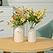 White Ceramic vases Home Decor 2pcs Small vase Set Boho vase Modern Farmhouse Decor (White)
