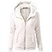 Produktbild Damen Hoodie Kapuzenjacke, Rovinci Frauen Mode Teddy-Fleece Einfarbig Langarm Sweatjacke Warme Fleecejacke Pullover Langarmshirt Tops Bluse Herbst Winter ZipTaschen Lange Ärmel Outerwear Sweatshirt