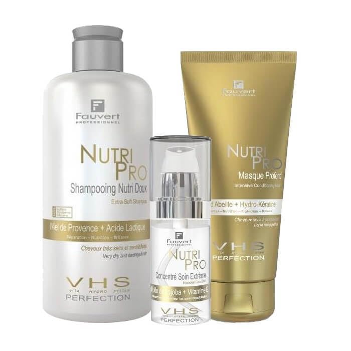 Pack nutrition doux Nutri Pro Fauvert Professionnel pour cheveux secs