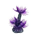 Danmu 1Pc of Polyresin and Silicone Coral Ornaments, Aquarium Coral Decor for Fish Tank Aquarium Decoration 1 1/3' x 1 1/10' x 3 1/10' Small Size