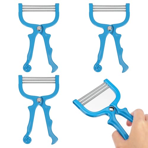 CRAFTHROU 3 Piezas Depiladora Manual Facial para Mujer en Color Azul, Herramienta Segura de Abs y Acero Inoxidable, Adecuada para Depilación Rápida y Cuidado Cutáneo