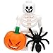 Produktbild LEGO Minifigur Skelett mit Halloween-Kürbis und Spinne, gen047-v2