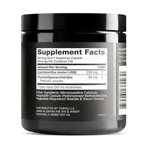Image of Toniiq 50 Billion CFU Lactobacillus Reuteri Probiotic 50mg per Serving - L Reuteri Probiotics - Highest CFU Count Lactobacillus Reuteri Probiotic - 120 Vegetarian Capsules - 120 Servings