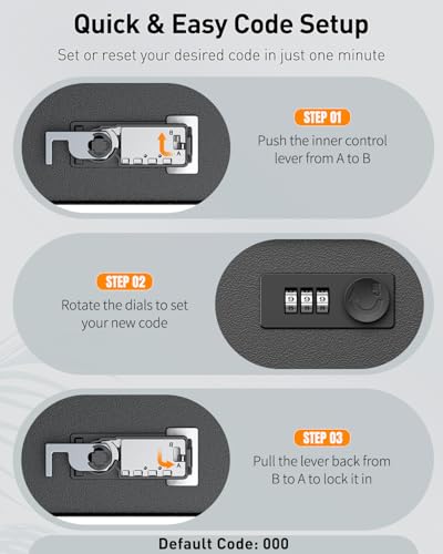 Uniclife Große Briefkasten, Wandbriefkästen für den Außenbereich, Briefkästen mit Zahlenschloss, Sicherheits-Schlüsselkasten für Haus, Schule, Büro und Außenbereich, schwarz