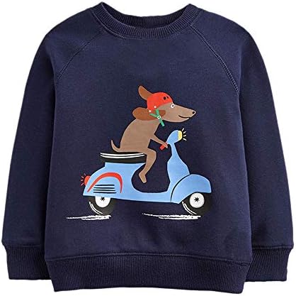 Jurebecia Toddler Boy Girl Sweatshirts Pullover Tops Cartoon Patter Casual Kids Fall Winter Warm Long Sleeve Outfits