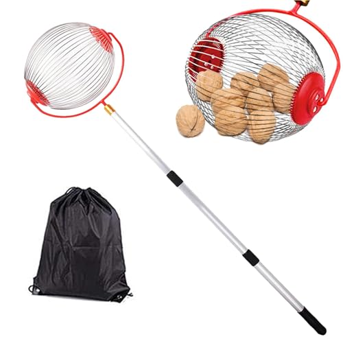 Generisch Collecteur de noix à roulettes Collecteur de pommes Collecteur de fruits Collecteur de noix Collecteur de fruits Collecteur de noix de jardin, noix de noyer, outils manuels réglables pour le