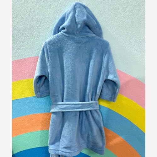 Roupão Fleece Pelucia Quentinho Infantil Juvenil Inverno (BR, Alfa, P, Regular, Padrão, Azul Claro 2