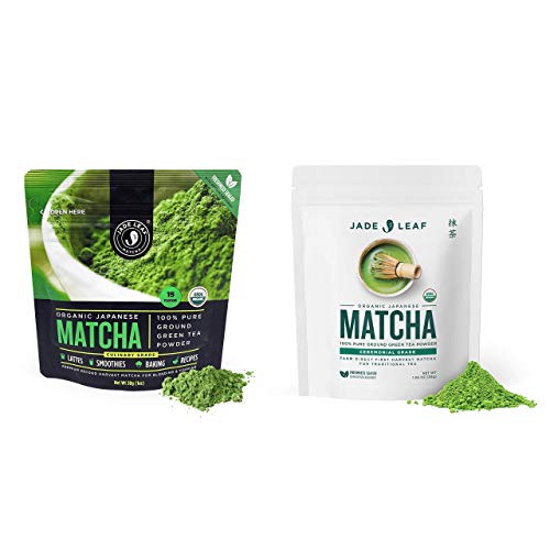 Jade Leaf Matcha Culinary + Ceremonial Matcha Bundle - Organic Matcha Green Tea Powder Culinary Pouch (30g) and Ceremonial Pouch (30g)