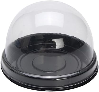 Katoot@ Gold Black Clear Plastic Mini Cupcake Boxes 50Pcs/Set Cake Packing Boxes Muffin Pod Dome Box Wedding Birthday Gifts Boxes (Black)