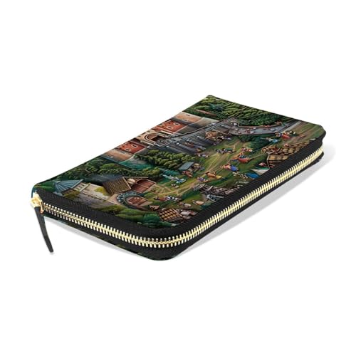 Forests Castle Women's Large Capacity Wallets Holder Wallet Credit Card Clutch Coin Pocket Pu Leather Zipper Closure Deal Gift for Women 212204313