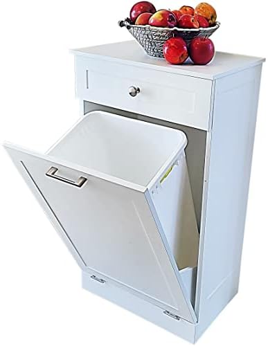 Tilt Out Trash Bin Cabinet or Laundry Hamper by Northwood Calliger! Solid Workmanship and New 2022 Design Cuts Assembly Time in Half! Hide Ugly Trash, add Countertop Space, Keep Pets Out!
