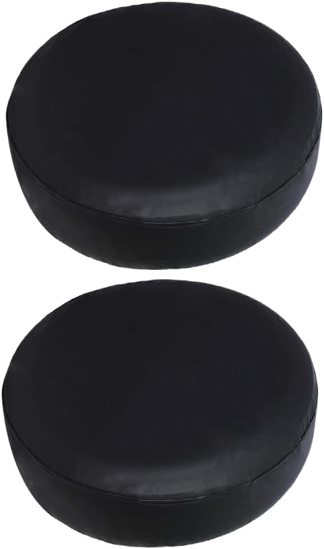 2pcs Spare Tire Cover for Rv Trailers Durable Camper Wheel Covers Fit with Quick-Connect Clips Sleek Black Design for Travel Trailers