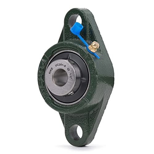 Image of XIKE 2 Pcs UCFL201-8 Bore 1 /2 inch Pillow Block Flange Mounted Ball Bearings. | Solid Cast Iron Base and Self Aligning Chrome Steel Sealed Bearings