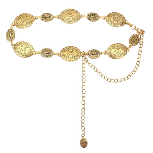 Western Belts for Woman Metal Concho Belts Waist Belt Fashion Cowgirl Chain Belt Y2k Belt Body Chain