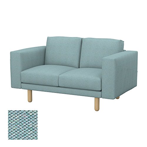 Soferia - IKEA NORSBORG Funda para sofá de 2 plazas, Nordic Sea Green