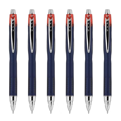 Image of Uni-Ball Jetstream RT Ballpoint Pen, Fine Point (0.7mm), Red Ink, 6 Pens