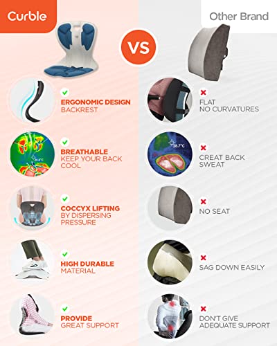 Curble Chair [Child] Ergonomic Chair Back Support, Small And Flexible Posture Corrector For Child And Preteen, Perfect For Yoga, Meditation, School, Desk, Floor Seat (Blue) #TOP6