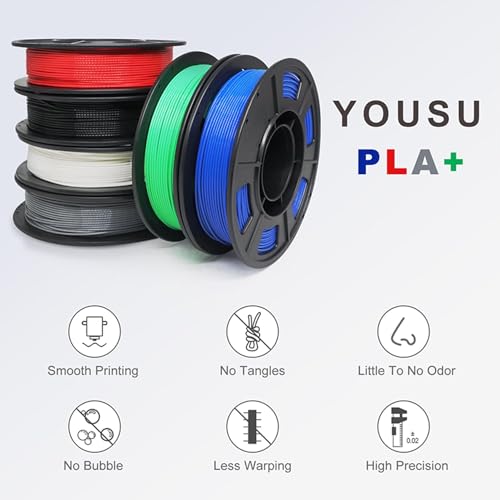 Filamento PLA+ Multicolor 1.75mm para Impresoras 3D - Alta Resistencia y Precisión Dimensional +/-0.02mm - Pack de 6 Cartuchos de 250g Cada Uno en Varios Col - Fernando Cortés