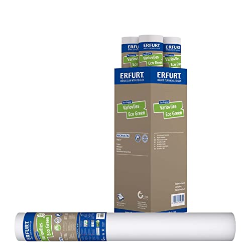 Erfurt Variovlies ECO GREEN überstreichbare Tapete ökologisches Glattvlies 4 Rollen 20 x 0,75m
