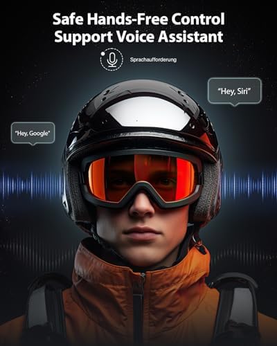 Doohoeek 2025 Ski Helmet Speaker, True Wireless Earbuds for Audio-Ready Helmets, Bluetooth Headsets with Charging Case & LED Display & IPX5 Water-Resistant, Glove-Friendly Controls Detail