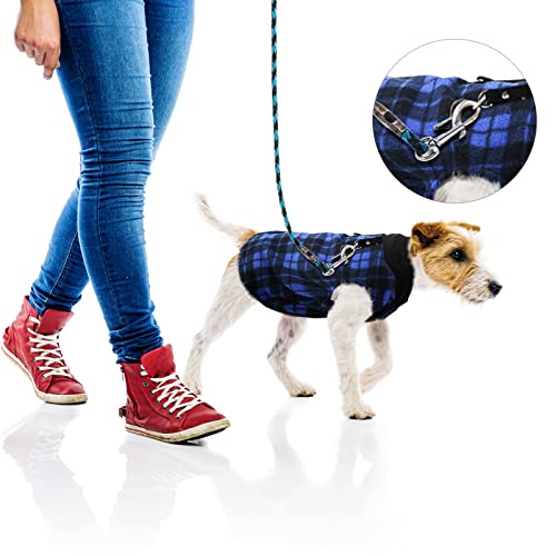 6 Pieces Polar Fleece Dog Sweater Soft Dog Winter Clothes With Leash Ring Plaid Warm Dog Jacket Pullover Clothes For Dogs Polar Fleece Dog Sweater And Jackets Winter Pet Indoor Outdoor Use (Small) #TOP1