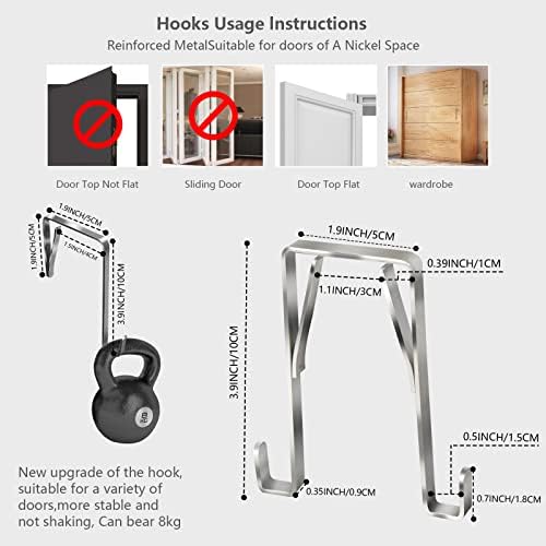 Merb Home 2 Pack Shoe Storage Organizer with Innovative Hook - Hang 2 Racks on 1 Door or on different Doors - Hanging Door Rack- 16 Pockets - Foldable Hanging Storage Organizer (4 Rows of pockets)