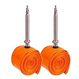 Tubo de neumático de bicicleta de carretera de TPU ultraligero de 24 g, 700C 28, buen sellado, absorción de impactos (2 piezas FV45MM con 2 palancas y cintas)