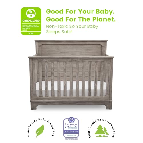 Delta-Children-Simmons-Kids-Slumbertime-Monterey-4-in-1-Convertible-Crib-Rustic-White Delta Children Simmons Kids Slumbertime Monterey 4 in 1 Convertible Crib Rustic White