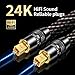 YYTCG Audiophile HiFi Optical Audio Cable – POF, 24K Gold-Plated Plugs, Digital Optical Audio Cable with Nylon Braid,Compatible with AV receivers,TV,Speaker,CD & Home Theater(6.56ft/2m)