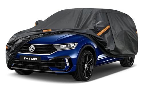 Kayme Telo Copriauto da Esterno, Compatibile con Volkswagen T-ROC (2017-2025), Copertura a 7 Starti per Impermeabile Anti UV Anti Vento Antipolvere, Telo Copri con Cerniera e in Cotone.