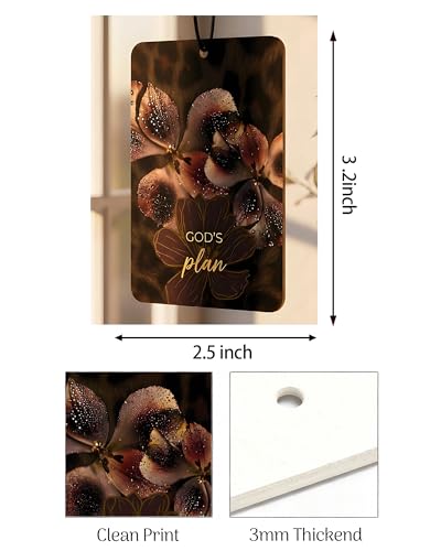 Image of Leopard Print 5pcs Car Air Freshener Corss Christian Cheetah Print Car Accessories Automotive Interior Hanging Scents Mirror Decor for Women Teen Girls