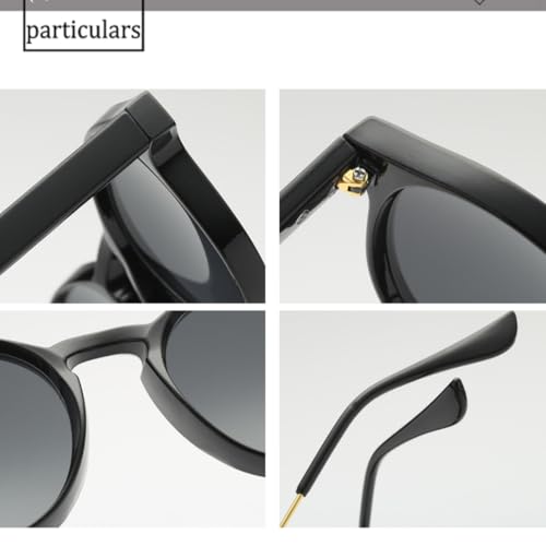 Lunettes de soleil rondes au style rétro chic et branches dorées