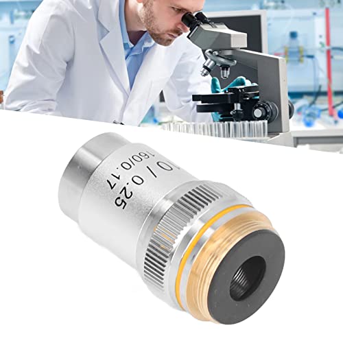 Raguso 10X Microscope Lens Objective Lens Replacement 20.2mm Interface High Light Transmittance with Spring Device for Biological Microscopes - Thumbnail 2
