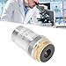 Raguso 10X Microscope Lens Objective Lens Replacement 20.2mm Interface High Light Transmittance with Spring Device for Biological Microscopes