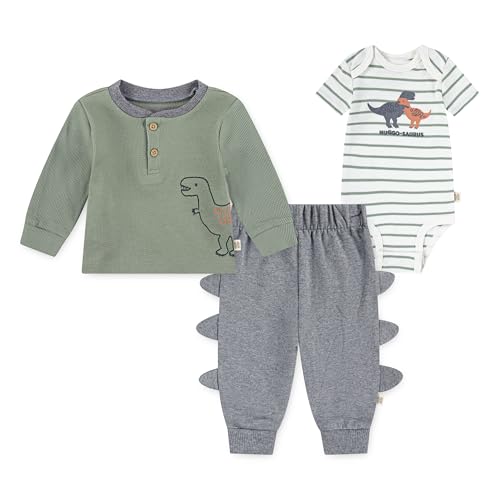 HUGGIES Bodysuit, Long Sleeve Top and Pants 3-Piece Outfit Set