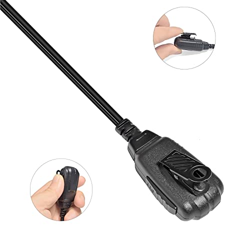 UAYESOK Covert Acoustic Tube Walkie Talkie Earpiece Headset 2 Pin with PTT Mic and Eartip Earbuds for Motorola CP040 DP1400 GP300 XT420 XT460 Hytera PD405 PD505 TC620 Two Way Radio Surveillance Kit - Image 2