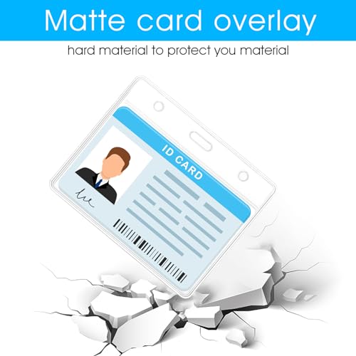 Pacote com 2 porta-crachás horizontais de plástico transparente para crachá de identificação, porta-
