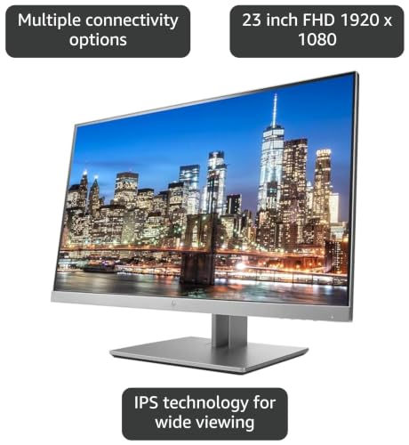 Image of HP E233 23 inch Monitors (HDMI, DisplayPort) USB C Dock - Dual Monitor Stand - Wireless Keyboard and Mouse, Gel Wrist Pad - 32GB USB Drive - 2 Pack
