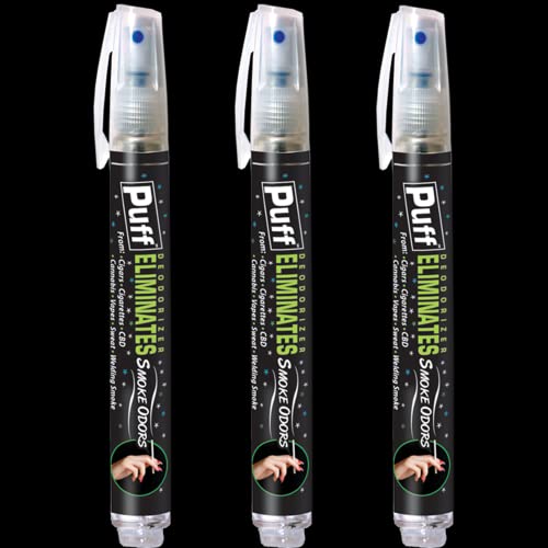 Puff Deodorizer for Smoke Odors, Ultimate Deodorizer for Smoke Odors, Eliminates Lingering Smoke Odors on Clothing, Eliminate the Smell of Cigarettes, Cigars, Welding Smoke, Cannabis, Vapes, Sweat and Other Odors, Quick-Acting Odor Neutralizer, Works