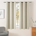 AR Ware Cream Blackout Curtains for Living Room - Eyelet Thermal Insulated Curtains for Bedroom Energy Saving Soundproof Drapes (46 x 54 inches)